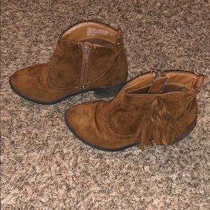 Brown suede boots
